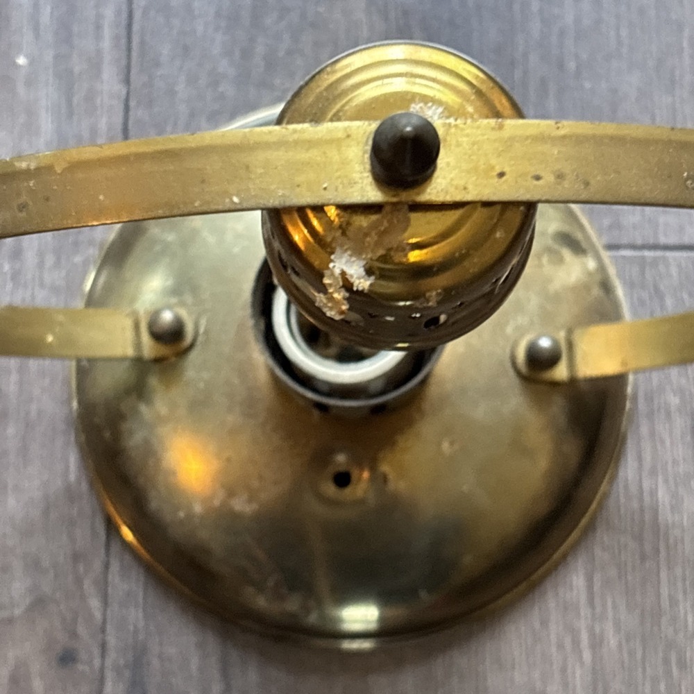 Vintage Brass Tone Moe Light Ceiling Fixture Union Made USA Flush Mount 9.5 in - Picture 5 of 9